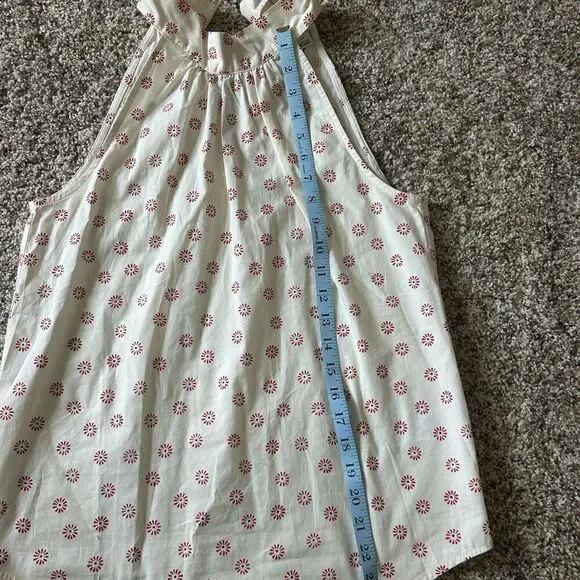 J. By J Crew Women’s Off White with Red Halter Top with Tie Neck Cotton Size 0 - Picture 7 of 11